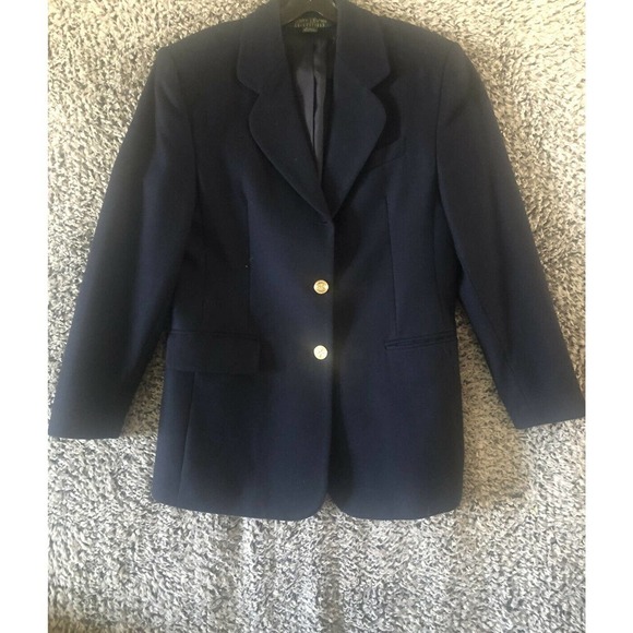 Larry Levine Womens Wool Blend Dark Grey Blazer Jacket Size 12 - Picture 3 of 11